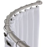 58 - 72 Adjustable Curved Shower Curtain Rod - Satin Nickel