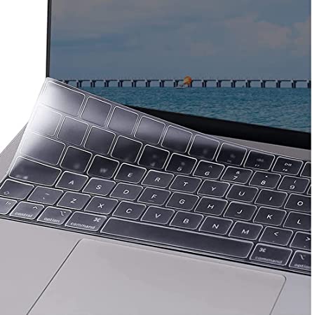 SDTEK Keyboard Protector Compatible with MacBook Pro 14 inch / 16 inch 2021 (A2442, A2485), Clear Skin Silicone Cover Clear Film (Europe/UK)