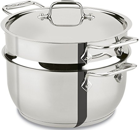 All-Clad E414S564 Stainless Steel Steamer Cookware, 5-Quart, Silver