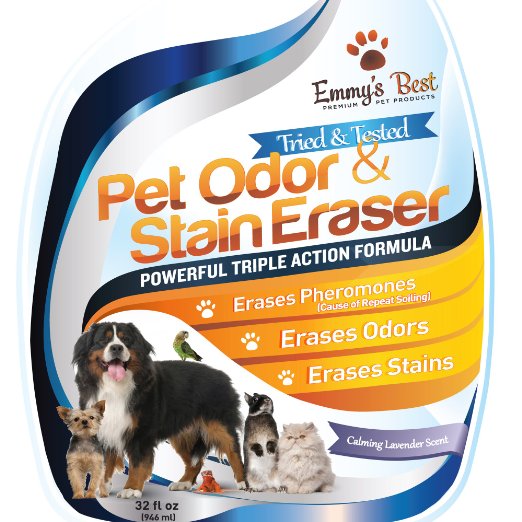 BIG 32oz Premium Pet Odor Eliminator and Urine Remover - Eliminates Tough Stains and Powerful Odors Using Exclusive Enzyme Formula - Safe for Family Home and Pets - Works for Dogs Cats Bird Cages Litter Boxes and More