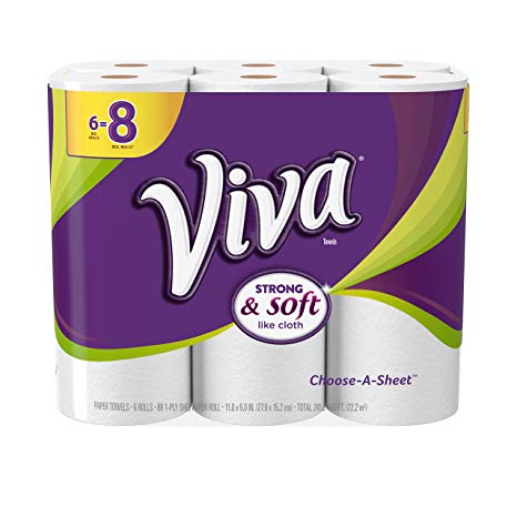 Viva Choose-A-Sheet, Paper Towels, 6 Big Plus Rolls