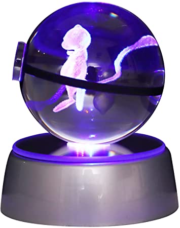 3D Crystal Ball Night Light, LED Anime Light Table Lamp 7 Colors Change for Room Decor Lamp, Christmas Gifts and Birthday Gifts Ideas for Children Girl (Bright Color F)