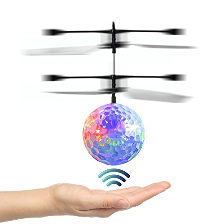 RC Flying Ball,Children Flying Toys, RC Drone Helicopter Ball Built-in Shinning LED Lighting for Kids, Teenagers - RC Toy for Children-VENAS (Crystal White)