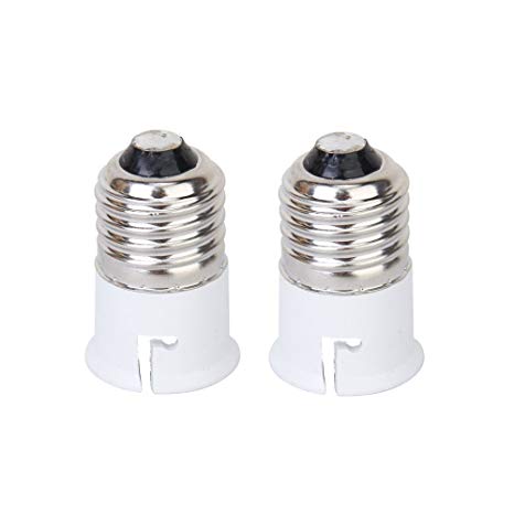 Haobase 2PCS Lamp Light Bulb Base Socket Converter Adaptor (E27 to B22)