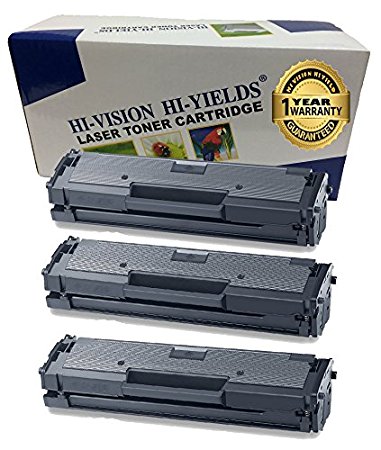 HI-VISION 3 Pack Compatible Samsung MLT-D111S, MLTD111S Black Toner Cartridge Replacement for Samsung SL-M2020W, SL-M2022, SL-M2022W, M2070, SL-M2070FW, SL-M2070W Printers