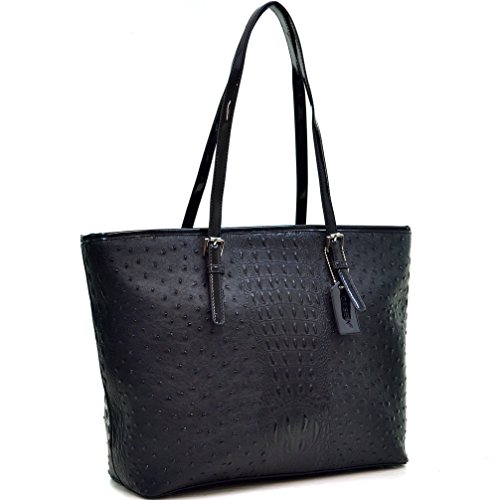 Dasein Women's Large Zip Top Multifunction Buckle Tote Bag Shoulder Purse Handbag