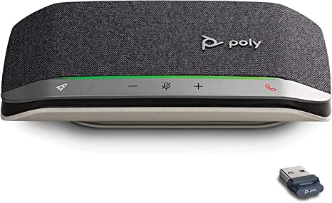 Poly Sync 20  Personal Portable Bluetooth Smart Speakerphone (Plantronics) - USB-A UC Bluetooth Adapter - Connect Wirelessly to PC/Mac/Cell Phone - Works w/Teams, Zoom, & More - Amazon Exclusive