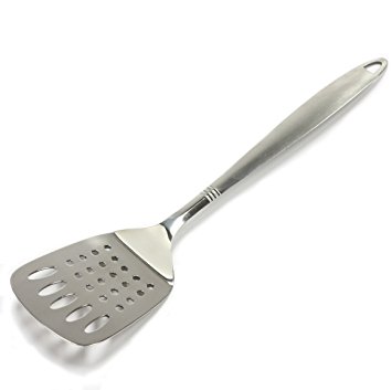 Chef Craft 10211 1-Piece Stainless Steel Slotted Turner, 12-1/2-Inch