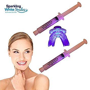 Sparkling White Smiles New and Improved Teeth Whitening LED Accelerator with Plug-InTray | Accelerates Tooth Whitening & Maximizes Results | 1 Whitening Light Combo   Two 10ml
