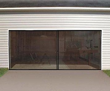 Anaconda Double Garage Door Screen, Black, 16' W x 7' H