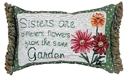 Manual Sisters are Different Flowers Pillow, 11 X 8-Inch