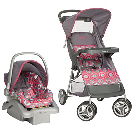 Cosco Lift & Stroll Travel System - Car Seat and Stroller – Suitable for Children Between 4 and 22 Pounds, Posey Pop