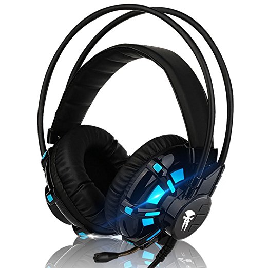 Gaming Headset, Siensync 3.5mm Wired Bass Surround Stereo Noise Isolation Headphones with Mic and LED Light, Gaming Headphones for PS4 Playstation / Laptop Computer / Cellphone, Xbox 360