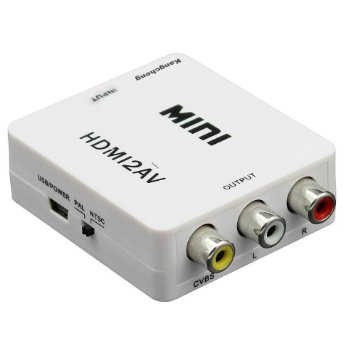 Kangcheng HDMI to AV Converter 1080p HDMI to RCA CVBS AV Composite Adapter HDMI2AV Converter support PAL/NTSC TV format output