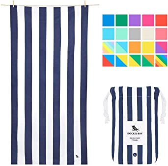 Dock & Bay Lightweight Beach Towel for Travel - Extra Large XL 78x35, Large 63x31 - Swim, Pool, Yoga, Travelling