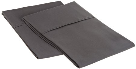 1500 Series 100% Brushed Microfiber Standard Pillowcase Set Solid, Silver - Super Soft and Wrinkle Resistant