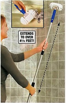 55" TELESCOPING LONG HANDLE SWIVEL HEAD TILE AND GROUT SCRUB BRUSH BY JUMBL