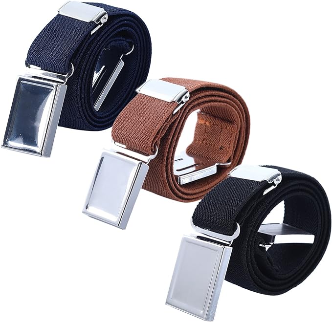 AWAYTR 3 PCS Kids Adjustable Magnetic Belts - Easy to Use Magnetic Buckle Belt for Boys and Girls