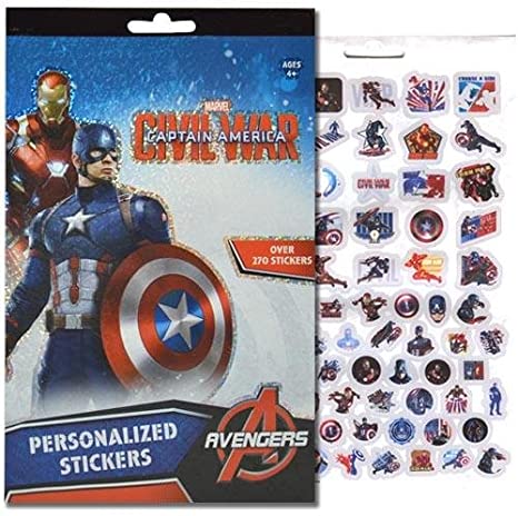 Avengers Captain America Sticker Book with Over 270 Captain America Civil War Stickers