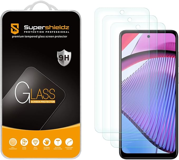 Supershieldz (3 Pack) Designed for Motorola Moto G 5G (2023) Tempered Glass Screen Protector, Anti Scratch, Bubble Free