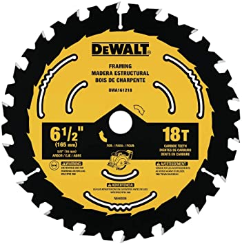 DEWALT DWA161218 6-1/2-Inch 18-Tooth Circular Saw Blade