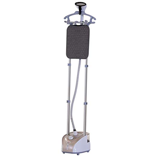 HOMCOM 1800W Full-Size 2-Liter Upright Garment Steamer with Built-in Ironing Board and Hanger
