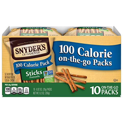 Snyder's of Hanover Pretzel Sticks, 100 Calorie On-The-Go Packs, 10 Count