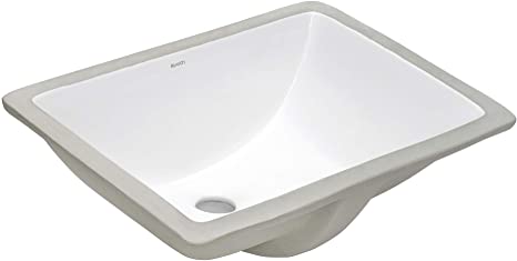 Ruvati 17 x 12 inch Undermount Bathroom Vanity Sink White Rectangular Porcelain Ceramic with Overflow - RVB0718