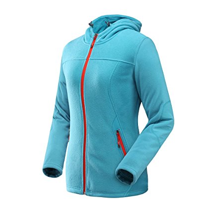 OutdoorMaster Women's Water and Stain Repellent Fleece Jacket, with Ultra Soft Plush Lining, Optional Hoodie