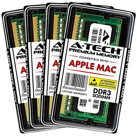 A-Tech 16GB Kit (4X 4GB) DDR3 1333MHz PC3-10600 204-pin SODIMM for Apple iMac (Mid 2010, Mid 2011, Late 2011, 21.5-inch / 27-inch) - Memory RAM Upgrade