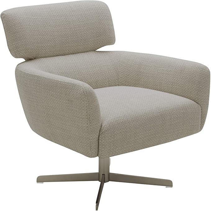 Amazon Brand – Rivet Adrienne Swivel-Base Contemporary Living Room Chair, 29"W, Fabric, Stucco Grey