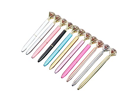 11 Pcs Color Crystal Diamond Pen Bling Bling Metal Ballpoint Pen for School Office