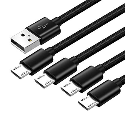Charger Charging Cable Cord for LG Stylo 3/3 Plus/2/2 Plus,Motorola E4 E5 G4 G5 G5S Play Plus,Moto G6 Play(Not for Moto G6 G6 Plus,LG Stylo 4),Braided Micro USB Wire 3ft 6ft 10ft Fast Charge-4 Pack