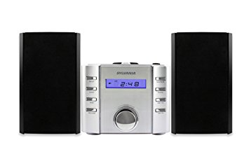 Sylvania SRCD804BT CD Microsystem with Radio and Bluetooth (Silver)