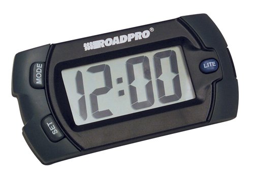 RoadPro 1324 Electronic Big Digit Clock and Calendar with Velcro Mounting Tape