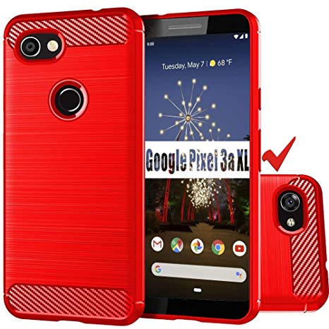 Google Pixel 3 Lite XL Case,Google Pixel 3a XL Case, HNHYGETE Soft Slim Shockproof Anti-Fingerprint Full Protective Phone Cases for Google Pixel 3 Lite XL (Red)