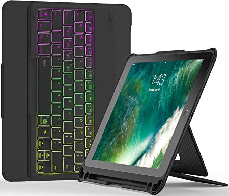 Inateck iPad Keyboard Case 9.7, Hundreds of DIY Backlit Detachable, Compatible with iPad 2017/2018, KB02008