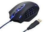SHARKK Gaming Mouse for the Pro Gamer 16400 DPI High Precision Programmable Laser Gaming Mouse for PC and MMO with Omron Micro Switches 18 Programmable Buttons Weight Tuning Cartridge Gaming Mouse with 12 Side Buttons 5 programmable user profiles
