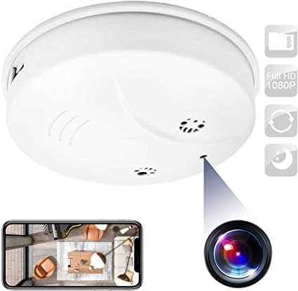 Spy Camera, WiFi Smoke Detector Hidden Camera, HD 1080P Wireless Security Surveillance Camera Motion Detector and Night Vision, Nanny Cam for Indoor/ Home/Apartment/Office, Support iOS/Android