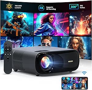 NexiGo PJ40 (Gen 3) Projector with WiFi and Bluetooth, D65 Calibrated, Native 1080P, 4K Supported, Projector for Outdoor Movies, 20W Speakers, Home Theater, Compatible w/TV Stick,iOS,Android (Renewed)