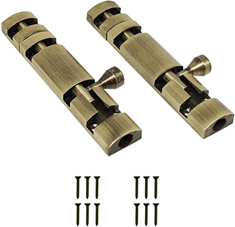 Volo Premium Zaylo Tower Bolt 8 inch (Brass Antique Finish, Pack of 2 Pieces)