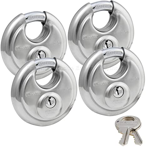 Master Lock - (4) Keyed Alike Stainless Steel Trailer and Multi Purpose Padlocks 40KA-4