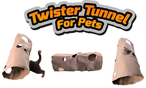Mindscope Twister Tunnel Flexible Bendable Interactive Cat Activity Play Mat & Cave