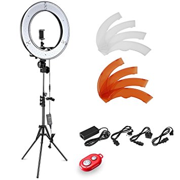 Neewer Camera Photo Video Lightning Kit: 18 inches/48 centimeters Outer 55W 5500K Dimmable LED Ring Light, Light Stand, Bluetooth Receiver for Smartphone, Youtube, Vine Self-Portrait Video Shooting