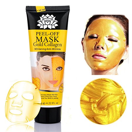 HailiCare 24K Gold Collagen Mask Whitening Anti-Wrinkle Peel-off Facial Masks Skin Care Face Lifting Firming Moisturize 120g