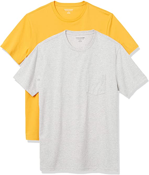 Amazon Essentials Men's 2-Pack Slim-fit Crew Pocket T-Shirt