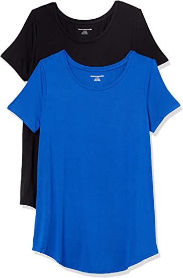 Amazon Essentials Women's 2-Pack Short-Sleeve Scoopneck Tunic