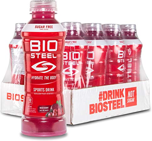 BioSteel High Performance Sports Drink, Naturally Sweetened with Stevia, Mixed Berry, 12-Bottles
