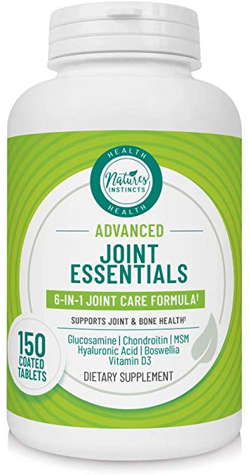 Nature's Instincts Joint Essentials Advanced 6-in-1 Triple Strength Joint Care | Glucosamine, Chondroitin, MSM & More | Potent Joint Health Supplement for Joint Support & Bone Health, 150Count