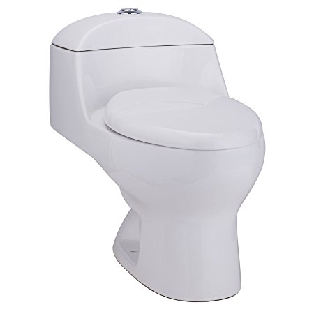 CO-Z Siphonic Dual Flush Toilet One-Piece Construction with Elongate Seat & Comfort Height, UPC Listed (Model:0820)